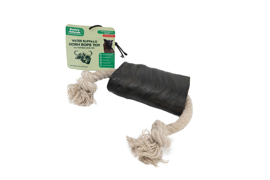 Water Buffalo Horn 14" Cotton Rope Tug Toy